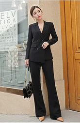 Black Double Breasted Pant Suit - FashionByTeresa